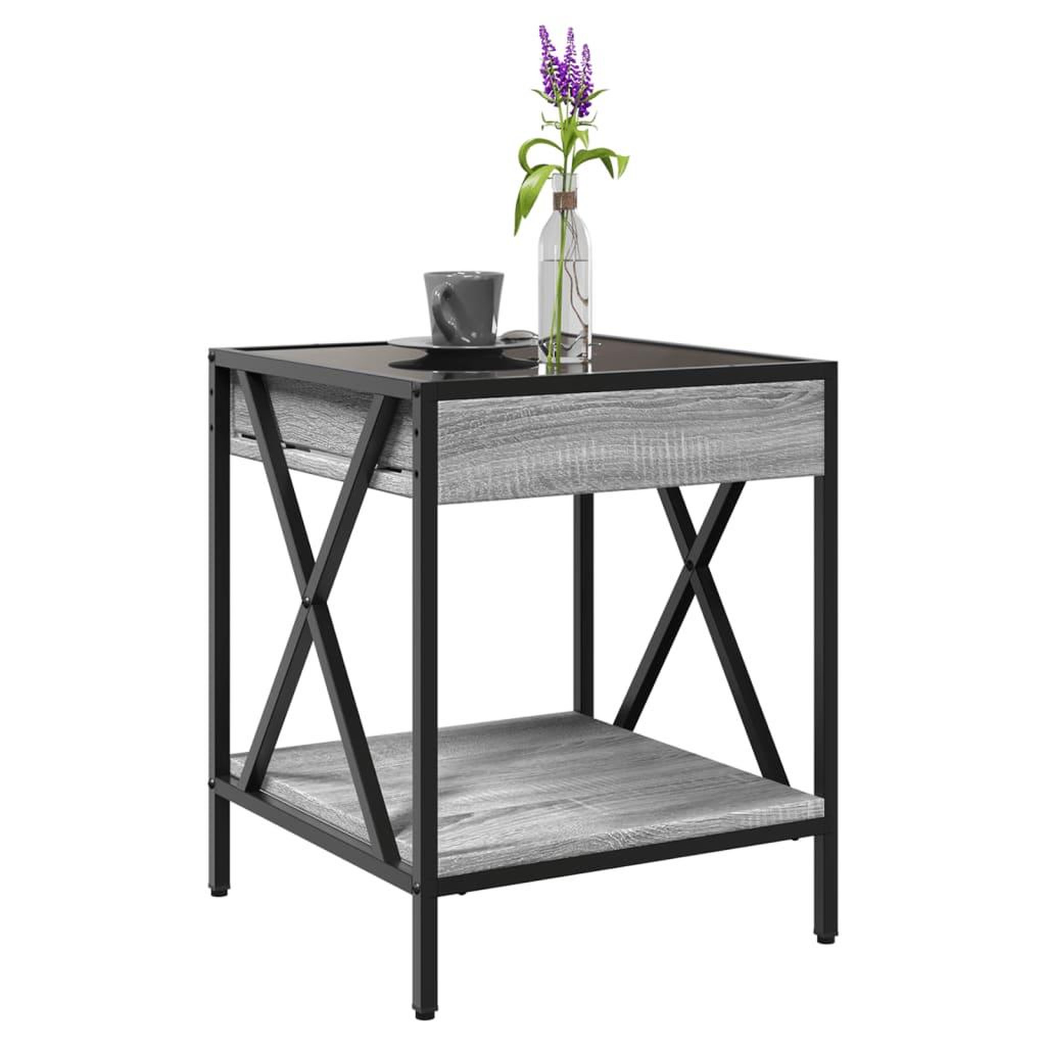 Voir la diapositive 5 : VIDAXL Table basse avec LED Infinity sonoma gris 40x40x49 cm