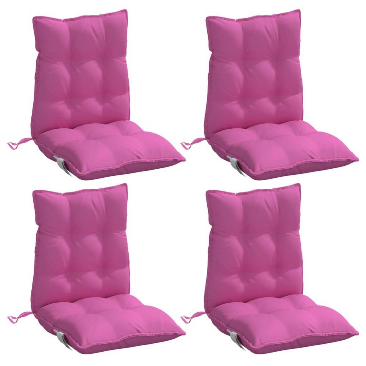 VIDAXL Coussins de chaise a dossier bas lot de 4 rose tissu oxford