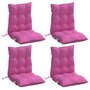 Voir la diapositive 3 : VIDAXL Coussins de chaise a dossier bas lot de 4 rose tissu oxford