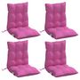 Voir la diapositive 3 : VIDAXL Coussins de chaise a dossier bas lot de 4 rose tissu oxford