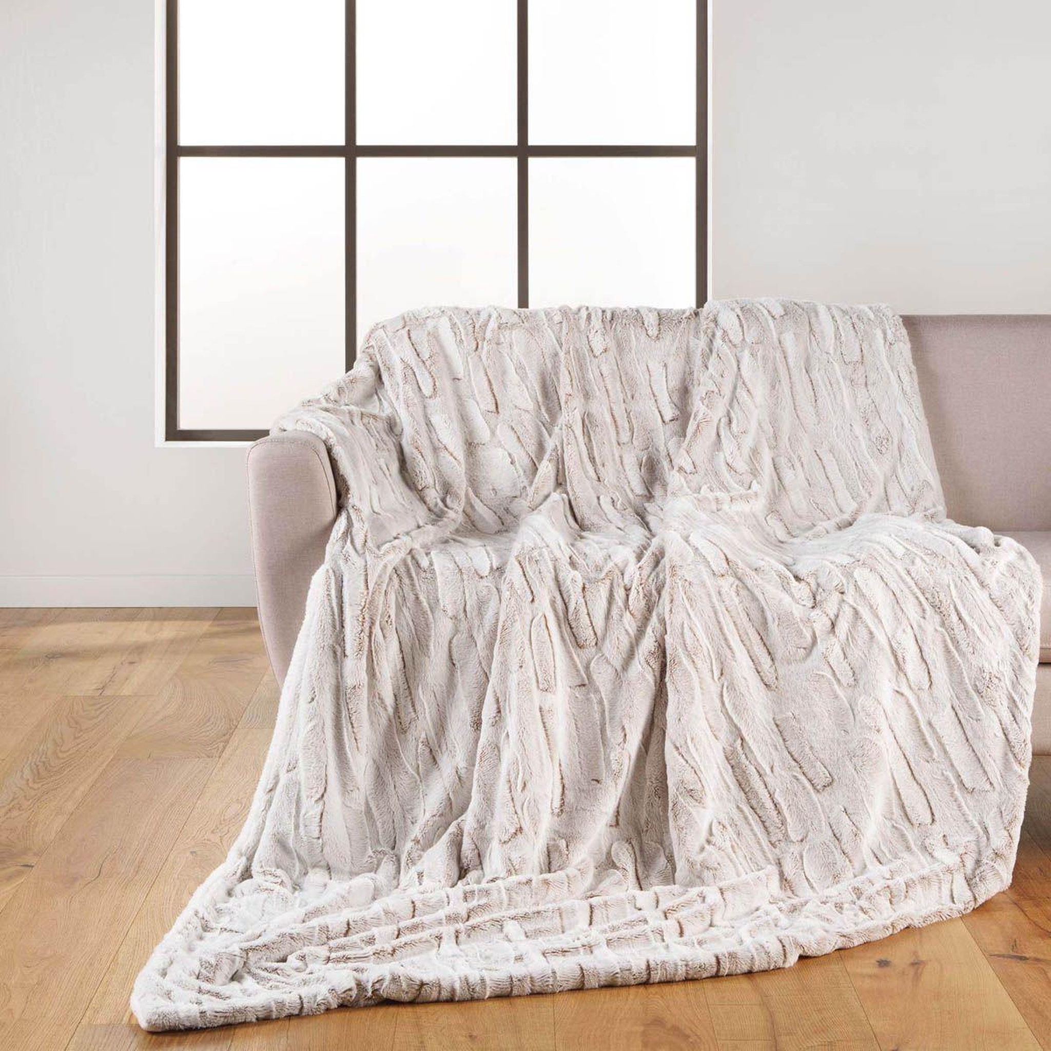 Douceur d'Intérieur Plaid imitation fourrure  lynx  180x220cm naturel
