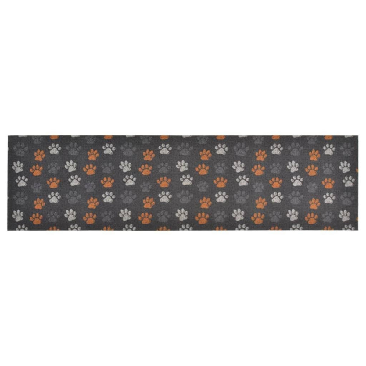 VIDAXL Tapis de cuisine lavable impression de pattes 45x150 cm velours