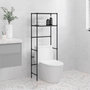 Voir la diapositive 1 : VIDAXL Support de rangement 2 niveaux sur toilette Noir 53,5x28x143 cm