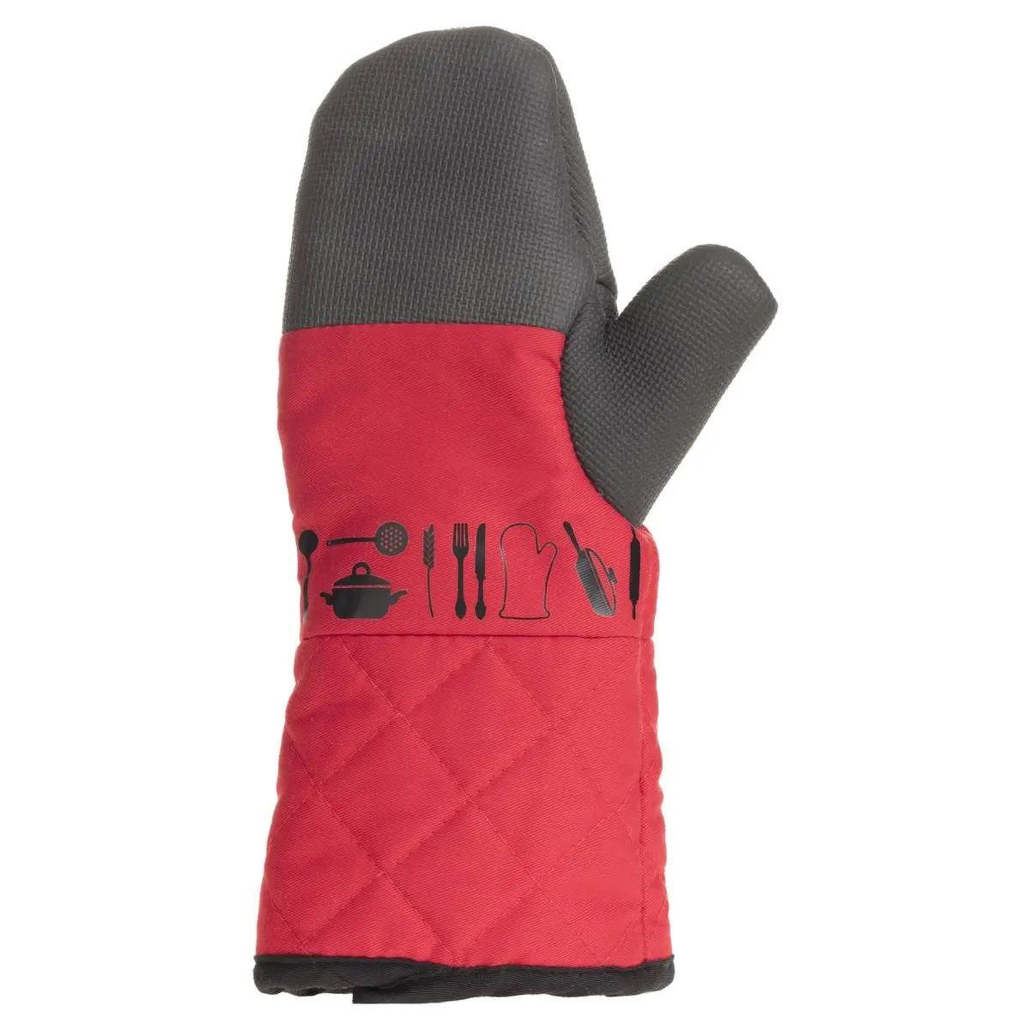 FIVE Gant de cuisine néoprène  pix  32cm noir & rouge