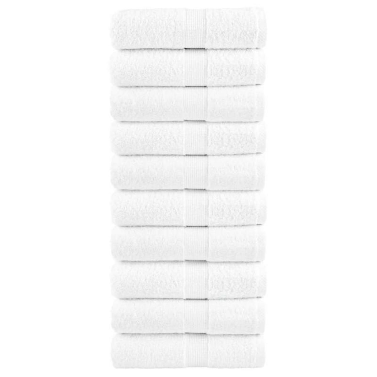 VIDAXL Serviettes de visage de qualité supérieure SOLUND 10 pcs blanc