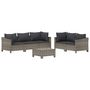 Voir la diapositive 3 : VIDAXL Salon de jardin 6 pcs avec coussins Gris Resine tressee