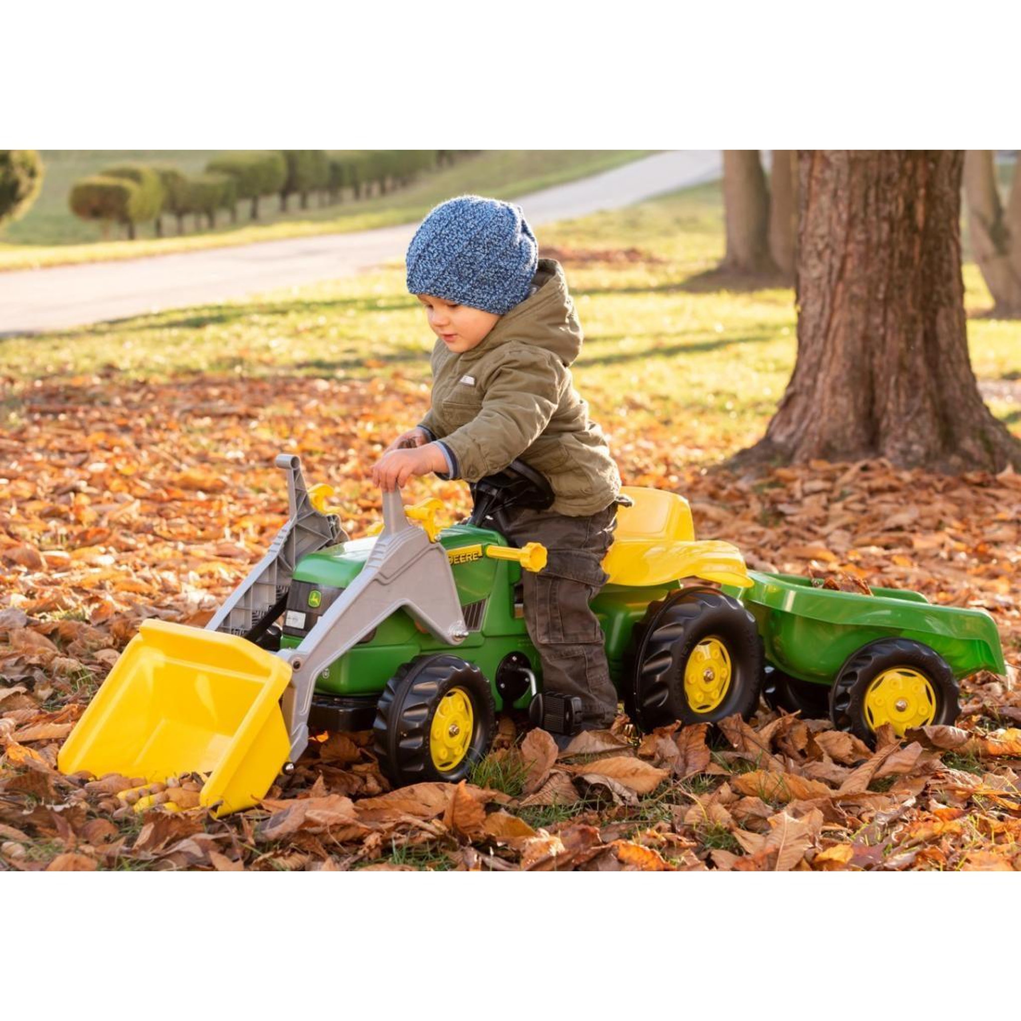 Voir la diapositive 2 : ROLLY TOYS Tracteur a pedales + remorque rollykid john deere
