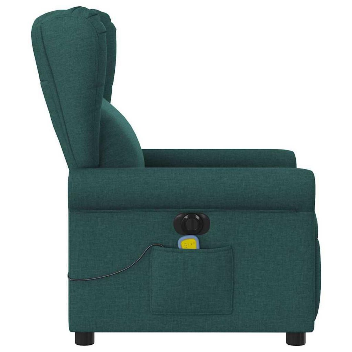 VIDAXL Fauteuil de massage inclinable electrique Vert fonce Tissu