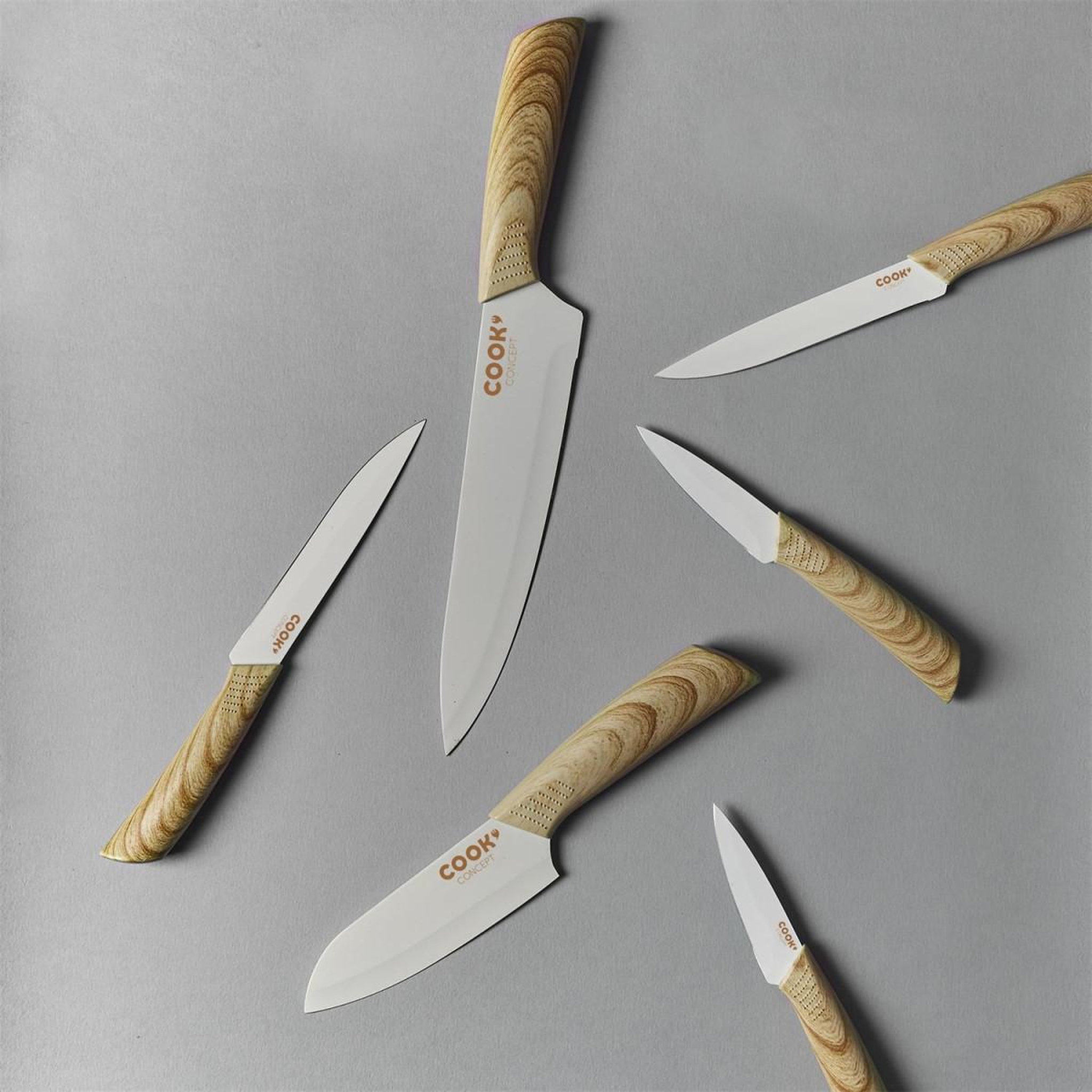 Voir la diapositive 4 : COOK CONCEPT Couteau Office  Anti-Adhésif  23cm Naturel