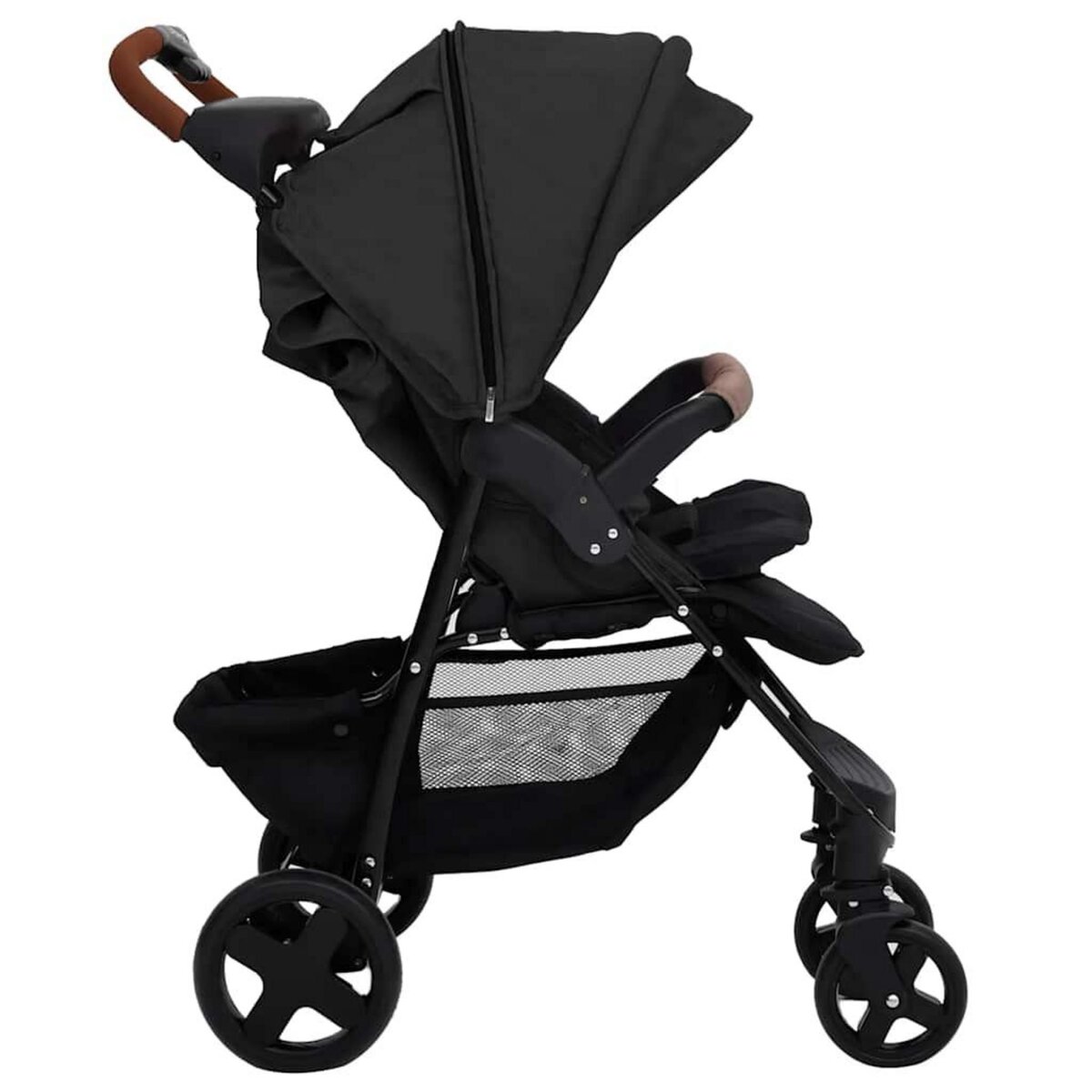 VIDAXL Poussette pour bebe 2-en-1 Anthracite Acier