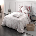 ATELIER DU COTON Parure housse de couette 100% coton 71 fils bonheur reversible. Coloris disponibles : Blanc