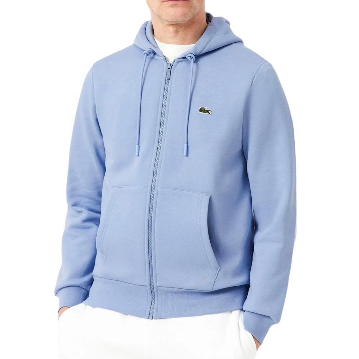 Lacoste Sweat Zippé Bleu Homme Lacoste Zipped