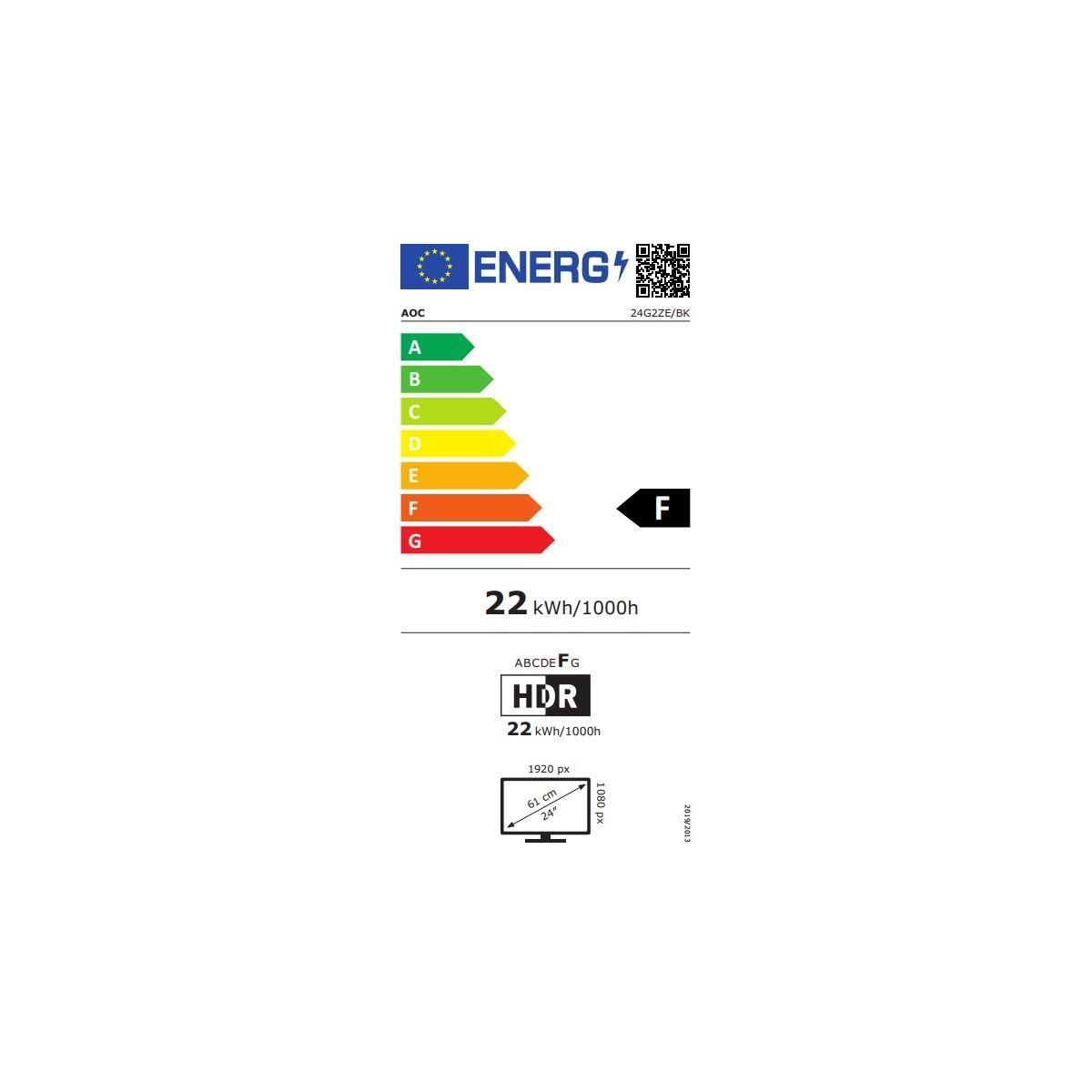 AOC Ecran PC Gamer G2 24G2ZE/BK Plat 24'' IPS