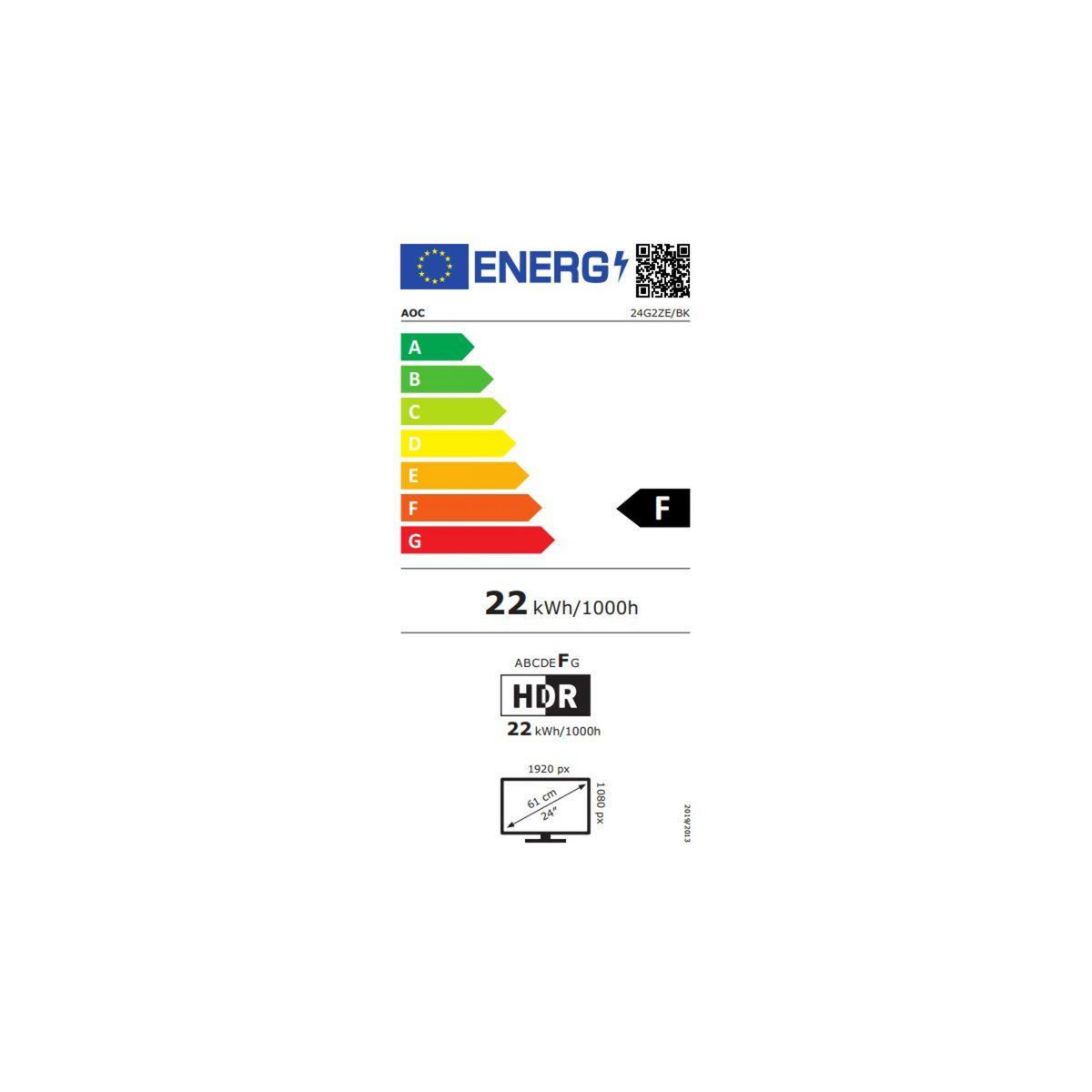 AOC Ecran PC Gamer G2 24G2ZE/BK Plat 24'' IPS