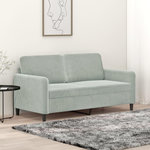 VIDAXL Canape a 2 places Gris clair 140 cm Velours