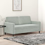 Voir la diapositive 1 : VIDAXL Canape a 2 places Gris clair 140 cm Velours