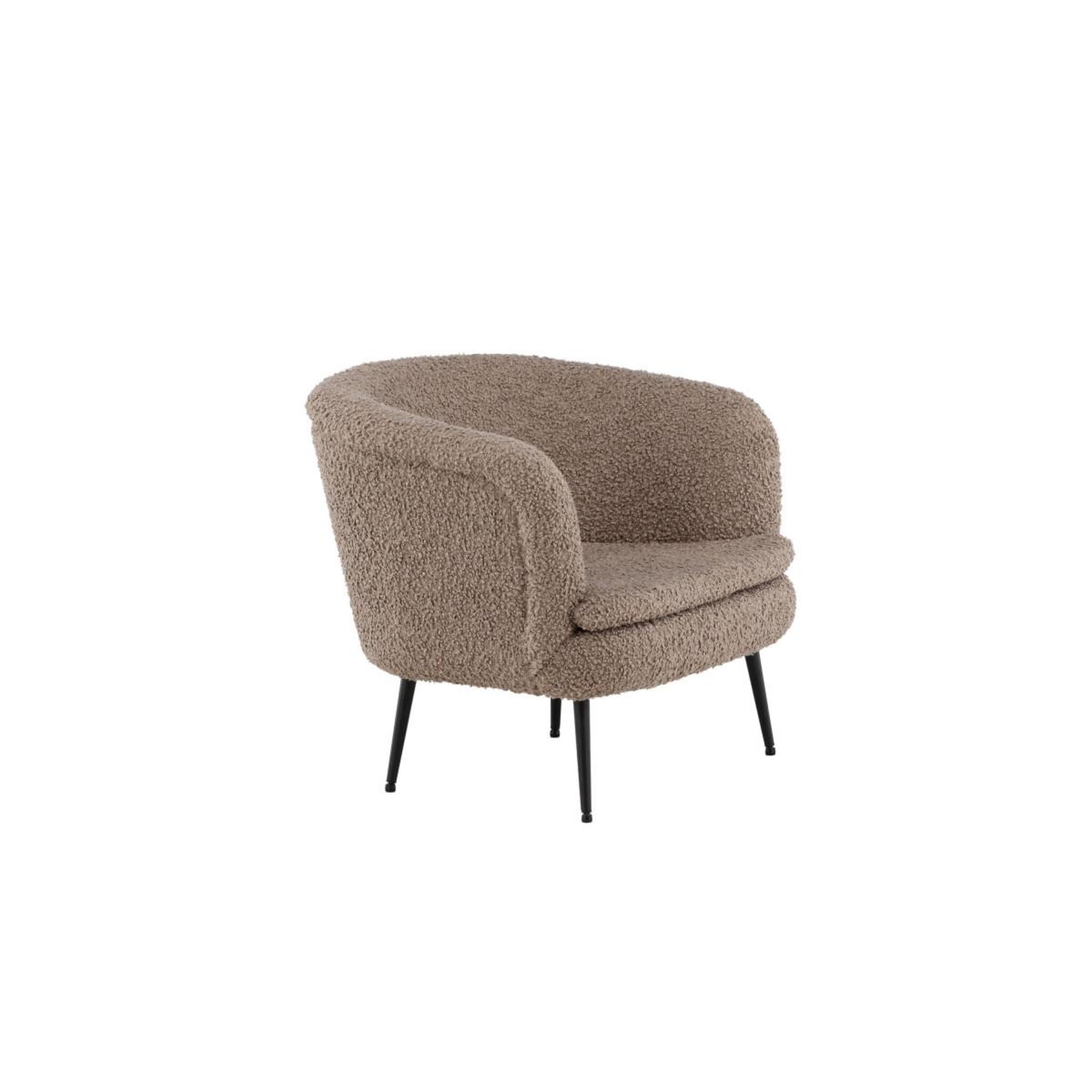 Voir la diapositive 4 : Paris Prix Fauteuil design bouclette  nordkoster  81cm beige foncé