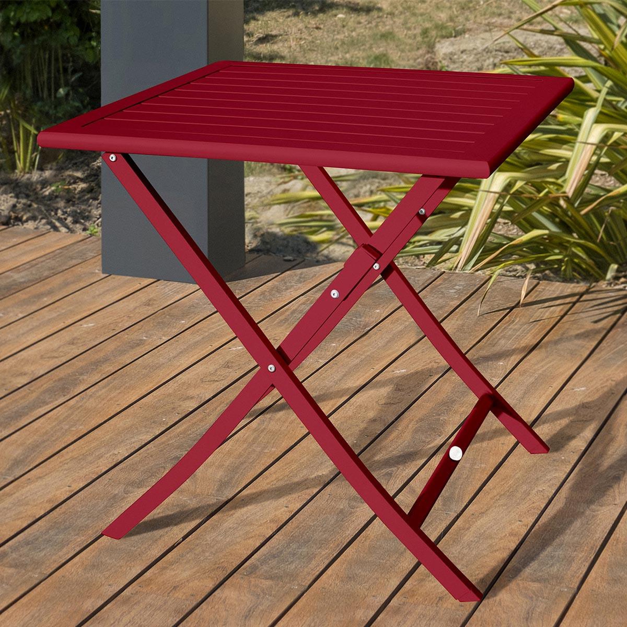 Voir la diapositive 5 : Paris Prix Table de jardin pliante  marius  70cm rouge carmin