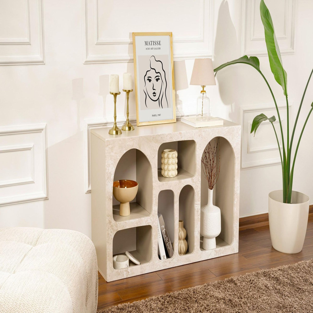 Habitat et Jardin Buffet en bois  Liva  - 120 x 37 x 74 cm - Travertin