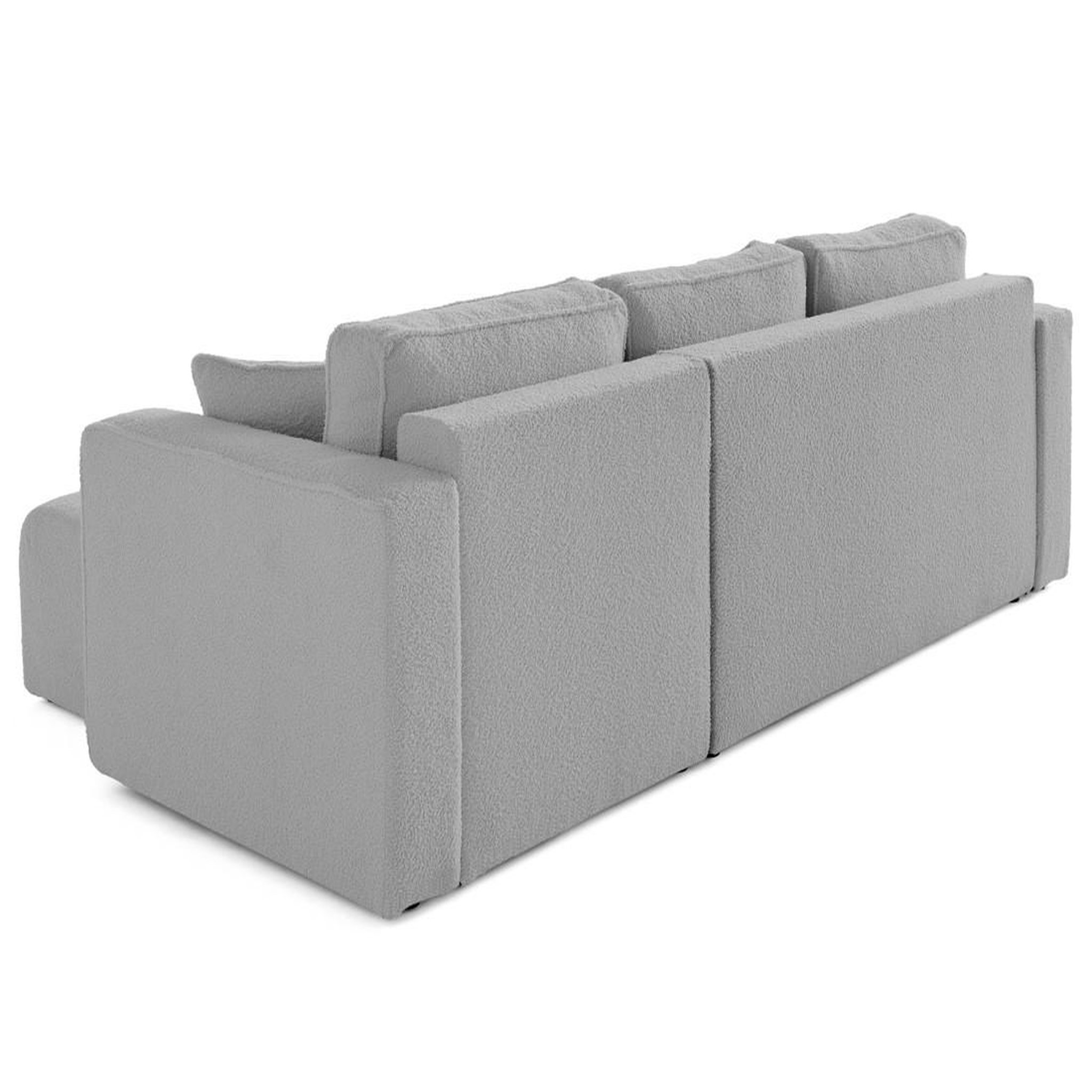 Voir la diapositive 5 : BEST MOBILIER Topaze - canapé d'angle déhoussable réversible 4 places en tissu bouclette