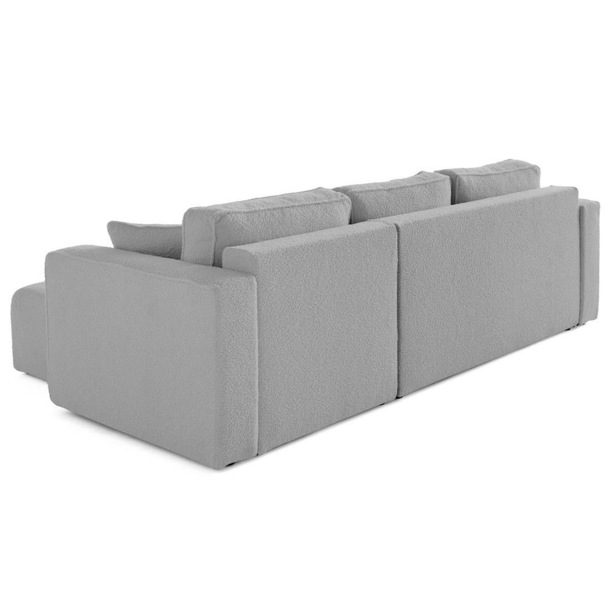 BEST MOBILIER Topaze - canapé d'angle déhoussable réversible 4 places en tissu bouclette