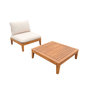 Voir la diapositive 1 : SWEEEK Fauteuil de jardin avec table basse bois d'acacia beige - Yona