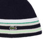 Voir la diapositive 2 : Lacoste Bonnet Marine/Blanc/Vert Homme Lacoste flour