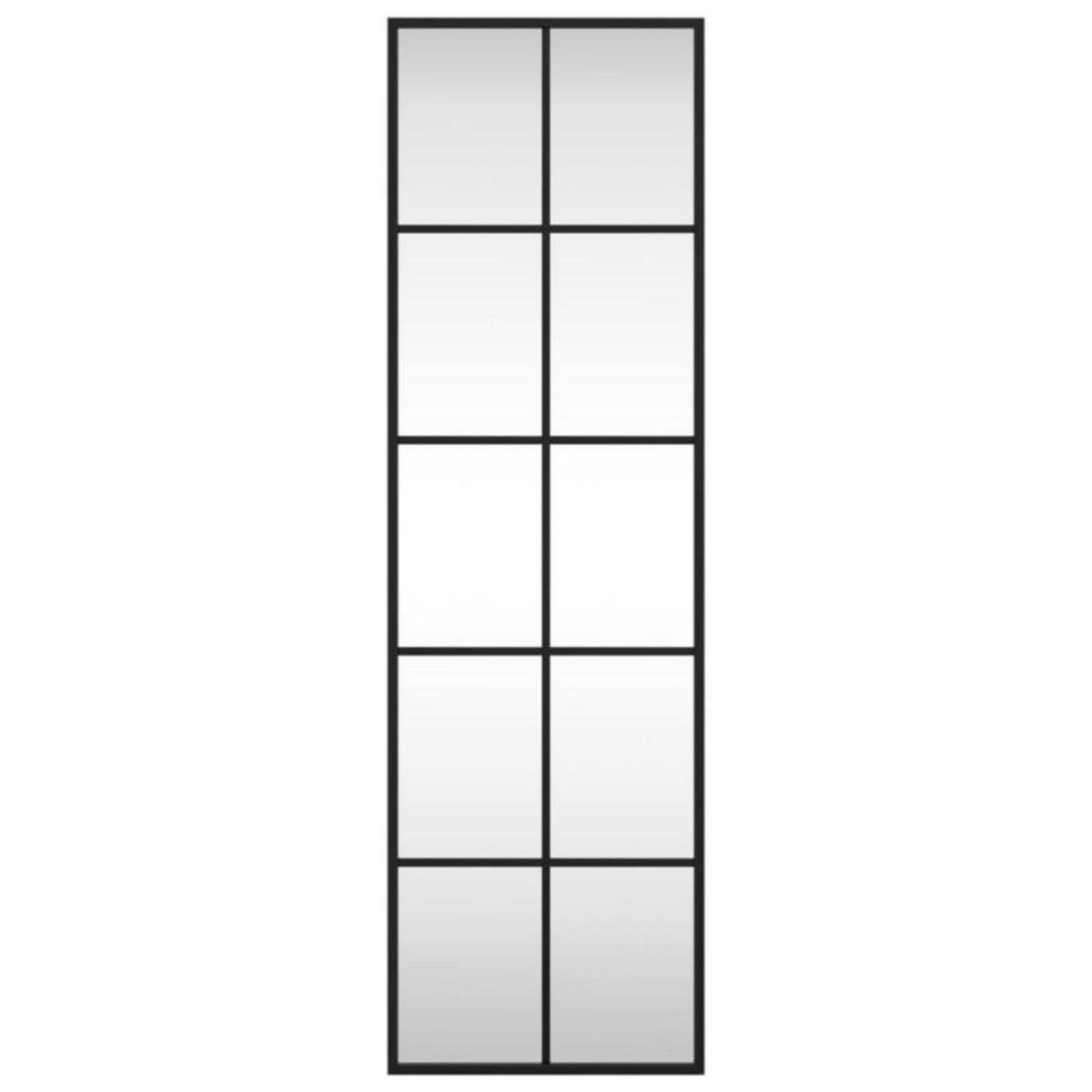 VIDAXL Miroir mural noir 30x100 cm rectangulaire fer