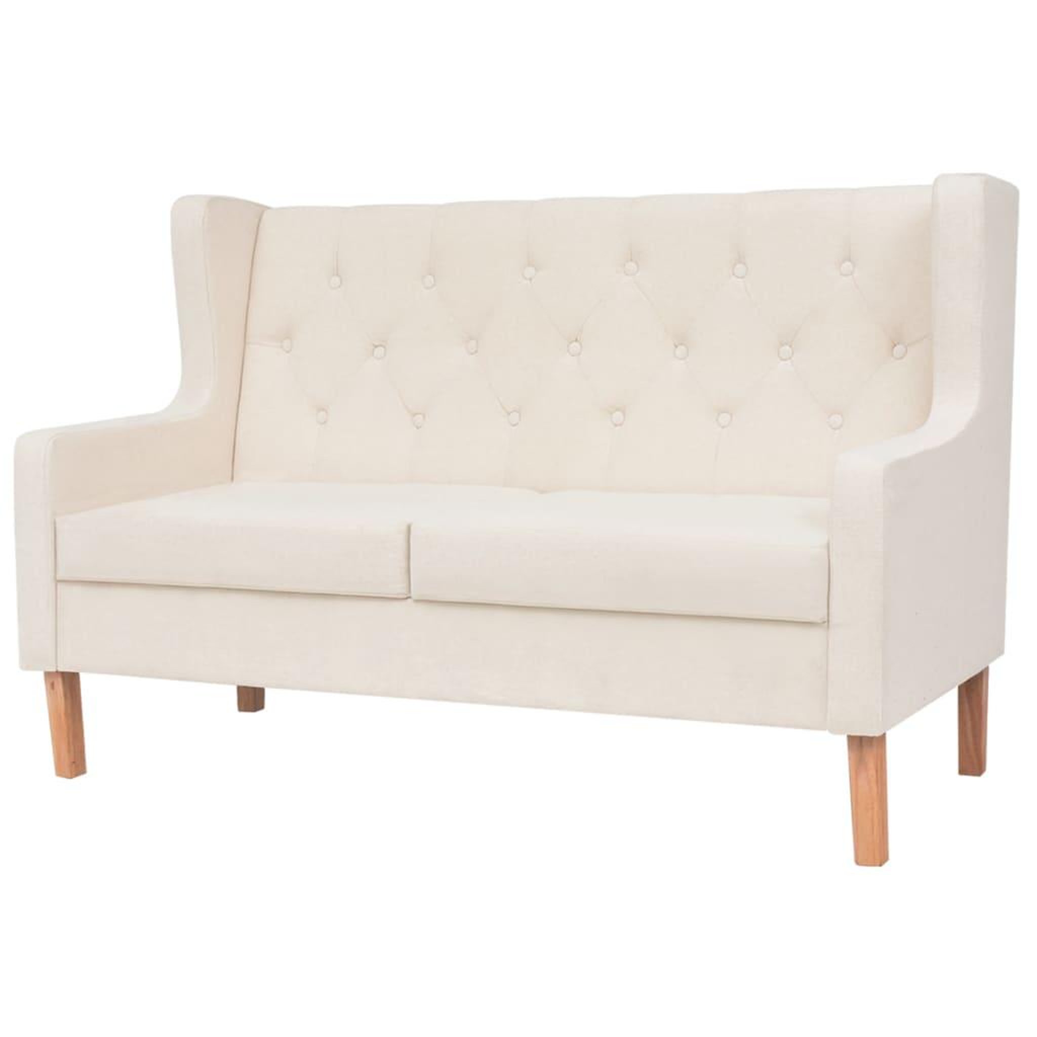 Voir la diapositive 2 : VIDAXL Ensemble de canapes 2 pcs tissu blanc creme