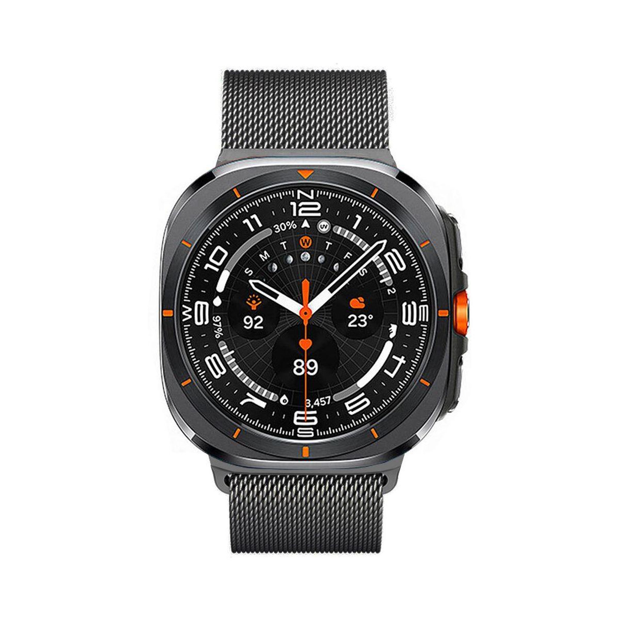 Voir la diapositive 2 : IBROZ Bracelet Galaxy Watch7 Ultra 47mm Milanese titane