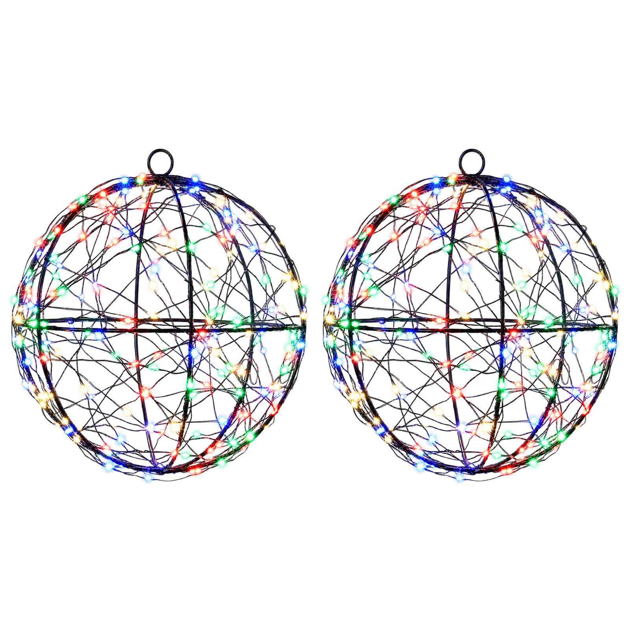 VIDAXL Lumiere de finial de Noël 2 pc 400 LED Multicolore Ø 20 x 22 cm