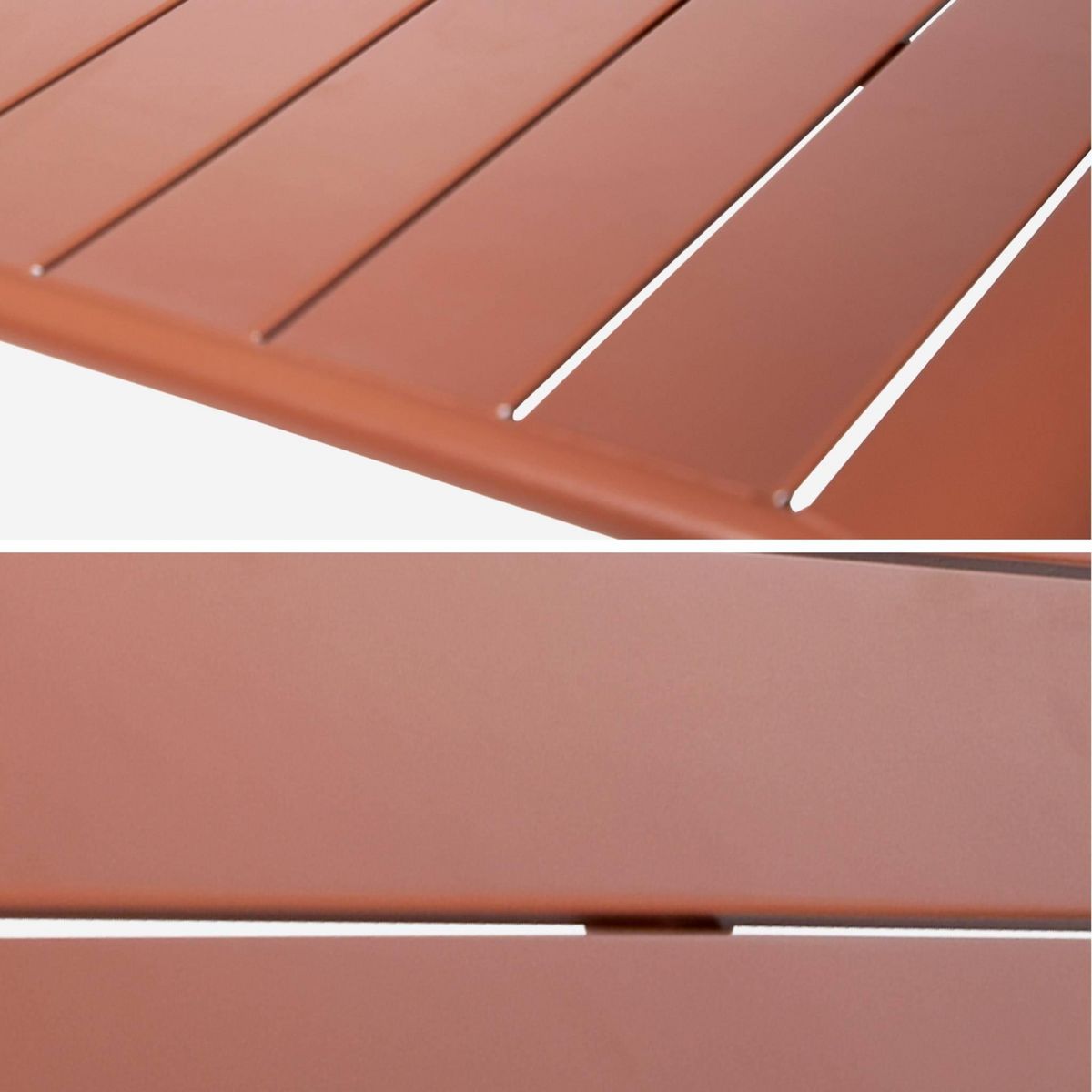 SWEEEK Table haute de jardin métal 4 places, Amelia 120 x 70cm x 95cm