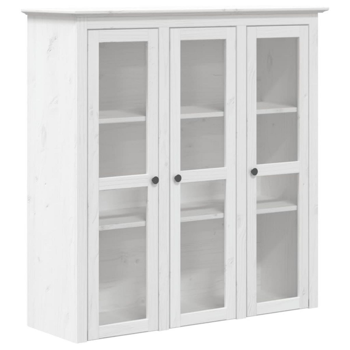 VIDAXL Armoire avec portes vitrees BODO blanc bois de pin massif
