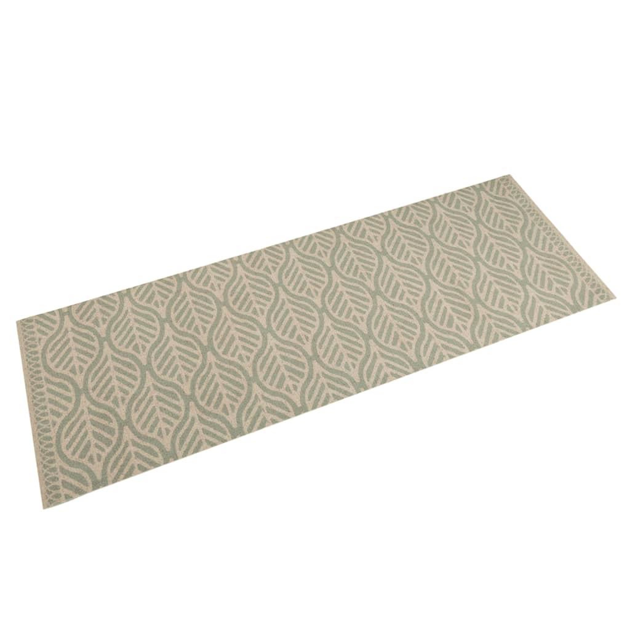 VIDAXL Tapis de cuisine lavable impression feuilles 60x180 cm velours