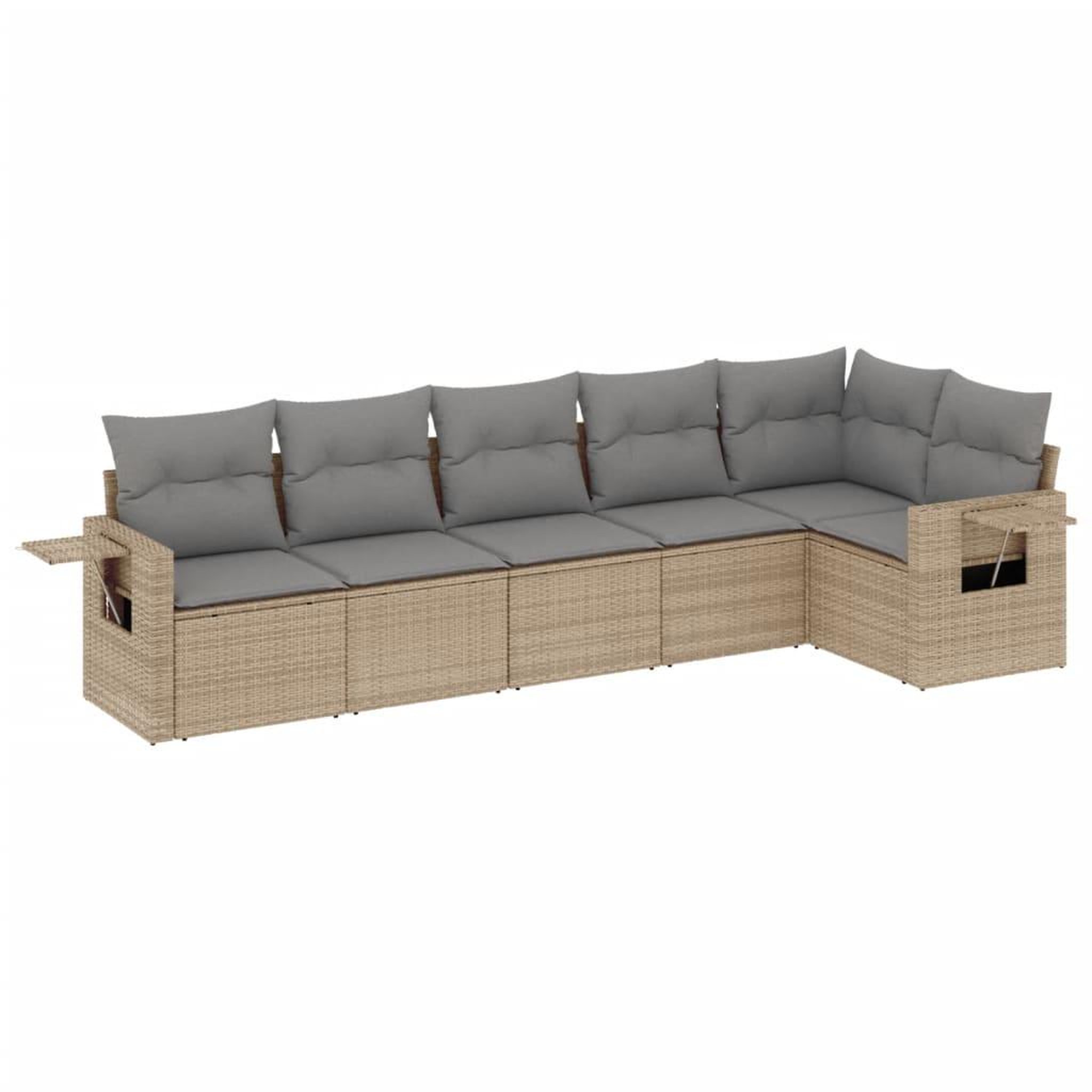 Voir la diapositive 2 : VIDAXL Salon de jardin avec coussins 6 pcs beige resine tressee
