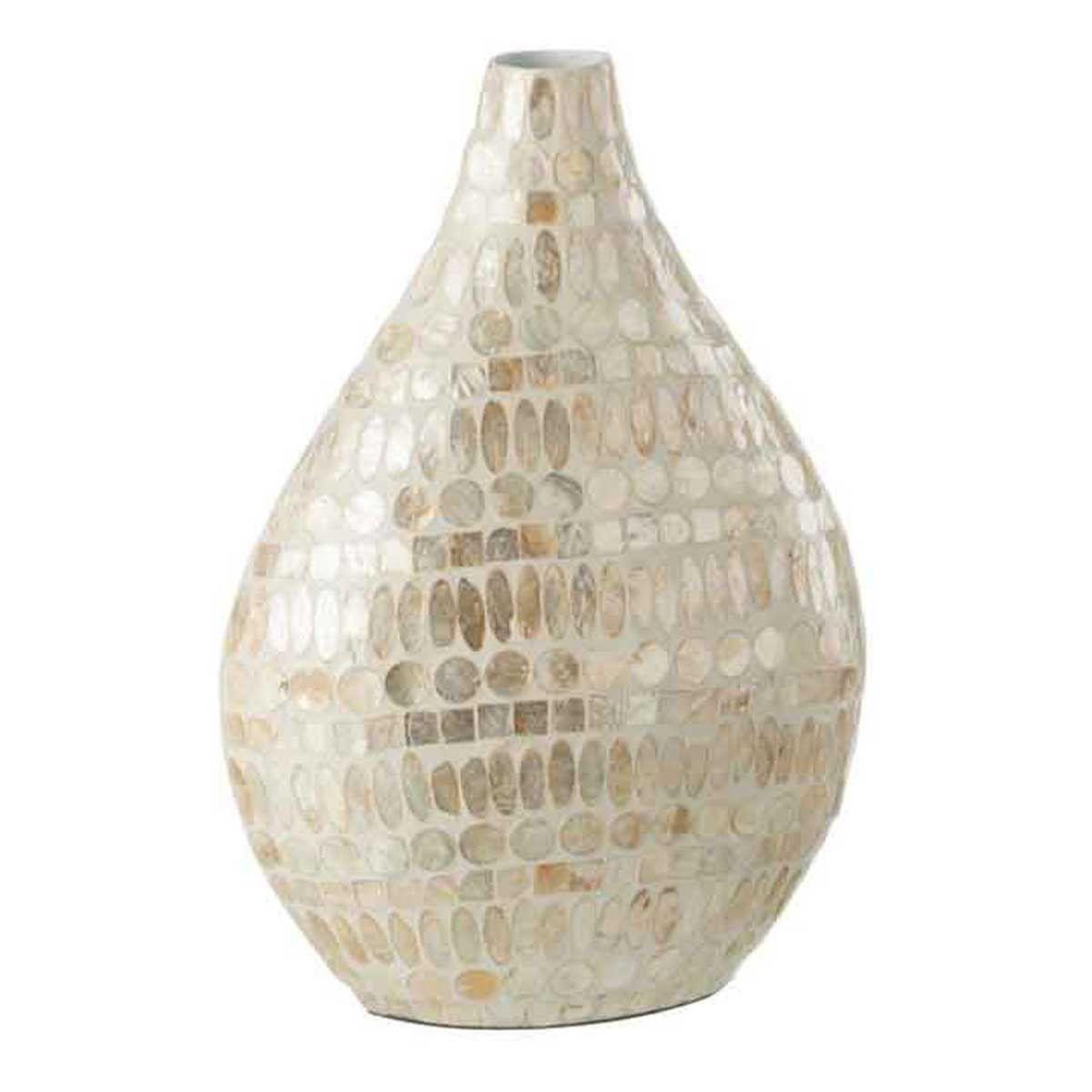 J-LINE Vase imprimé design  delta  42cm beige