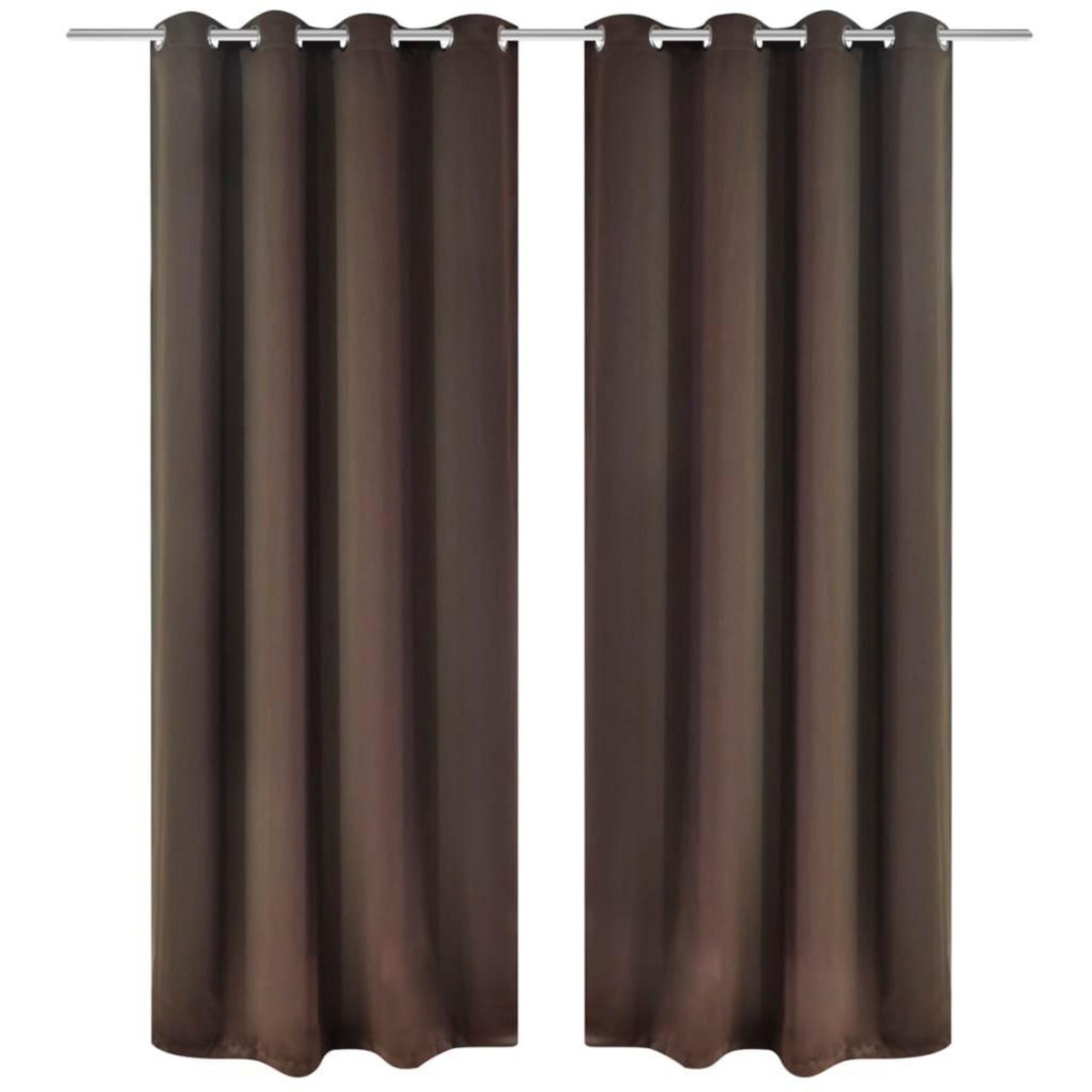 VIDAXL 2 pcs Rideau Blackout Occultant Brun avec Œillets en metal 135x245cm