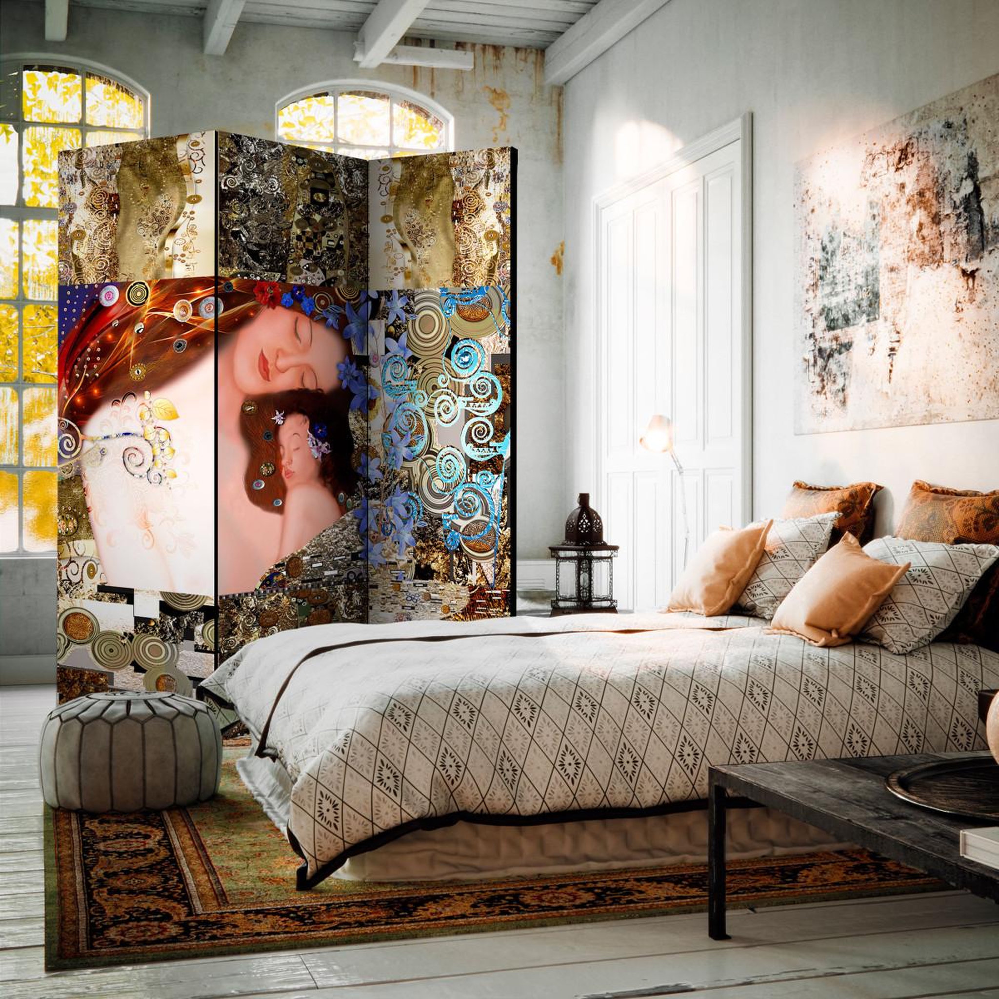 Voir la diapositive 2 : Paris Prix Paravent 3 volets  mother's hug  135x172cm