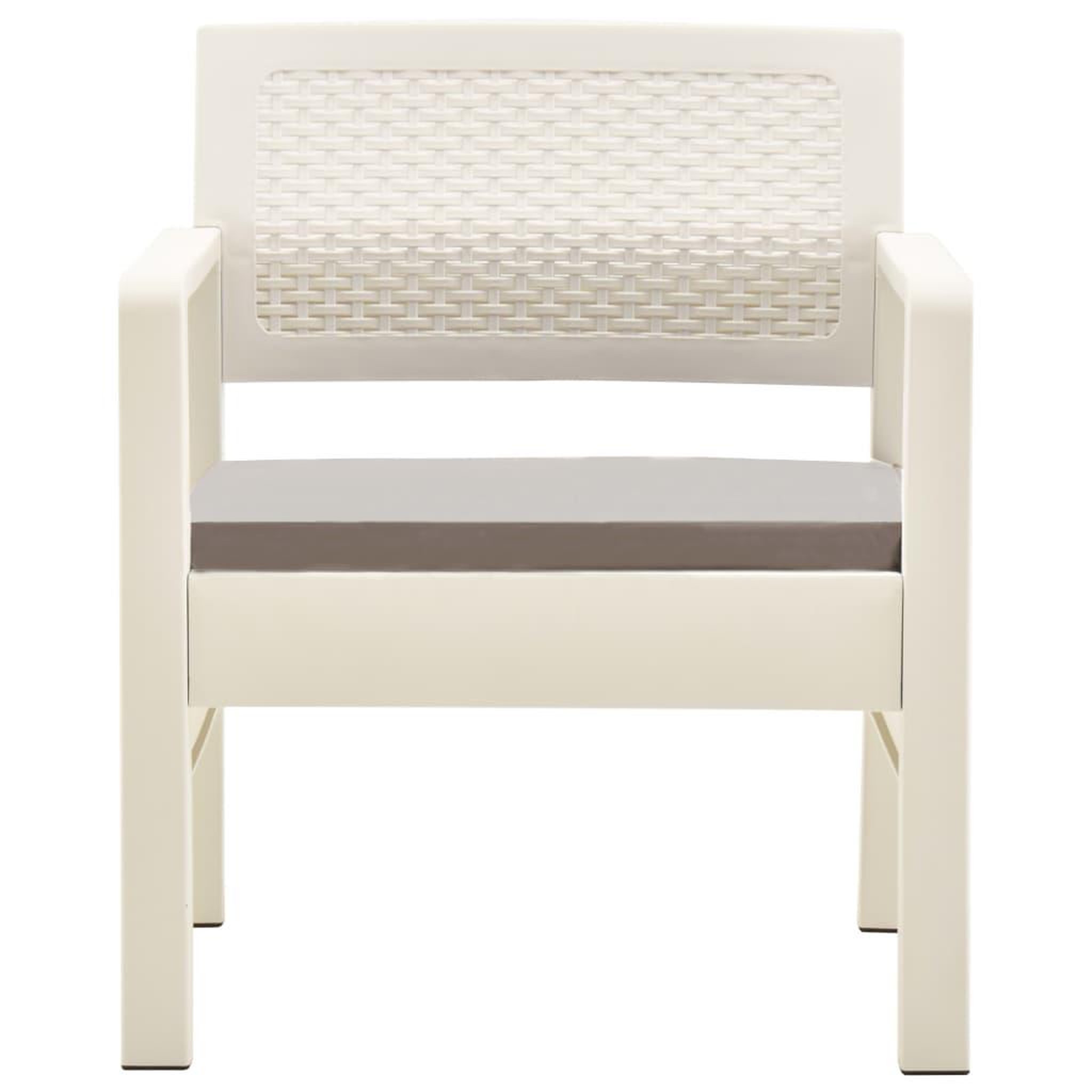 Voir la diapositive 3 : VIDAXL Salon de jardin 3 pcs Plastique Blanc