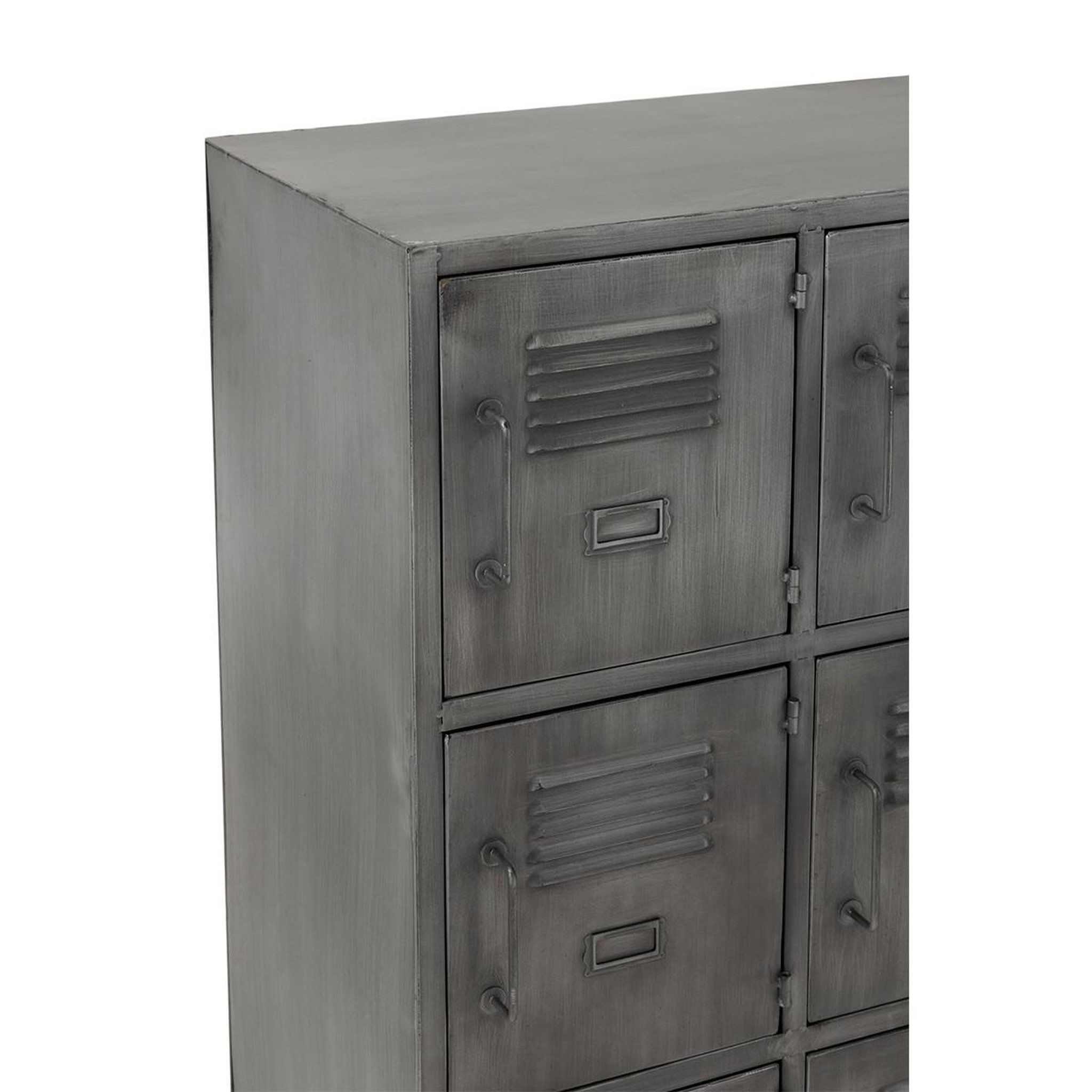 Voir la diapositive 5 : J-LINE Commode 9 portes en métal  popa  113cm argent
