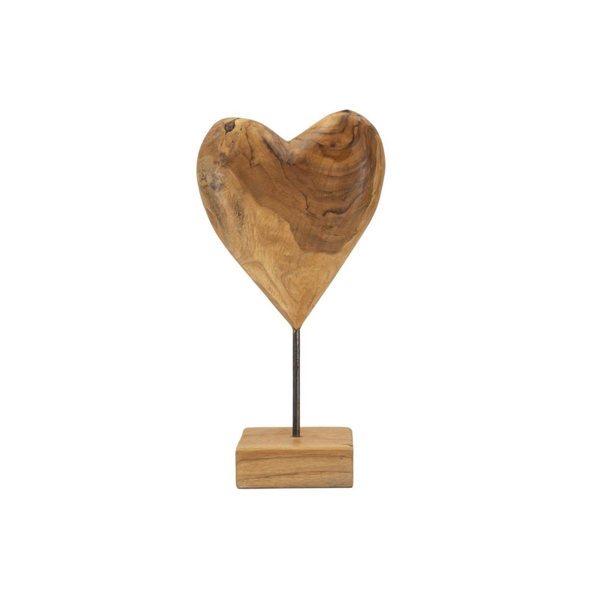 Paris Prix Objet déco en teck  cœur  37cm naturel