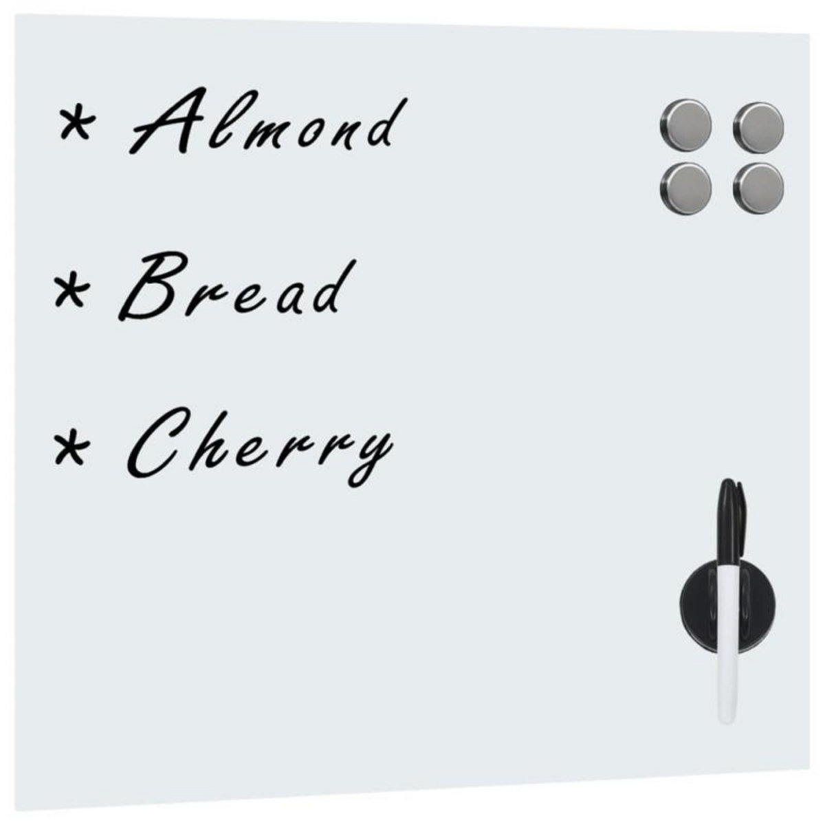 VIDAXL Tableau noir magnétique mural Verre 40x40 cm