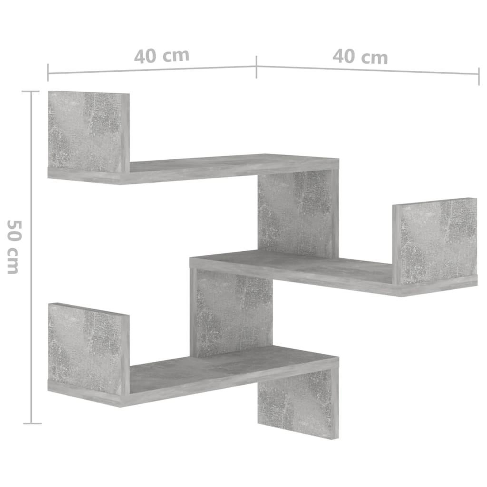 Voir la diapositive 6 : VIDAXL Etagere murale d'angle Gris beton 40x40x50 cm Bois d'ingenierie