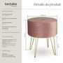 Voir la diapositive 6 : tectake Tabouret avec espace de rangement rond rose