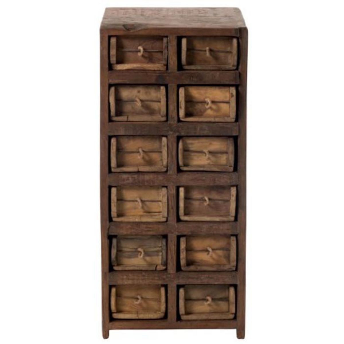 Paris Prix Commode 12 Tiroirs en Bois  Medio  82cm Naturel