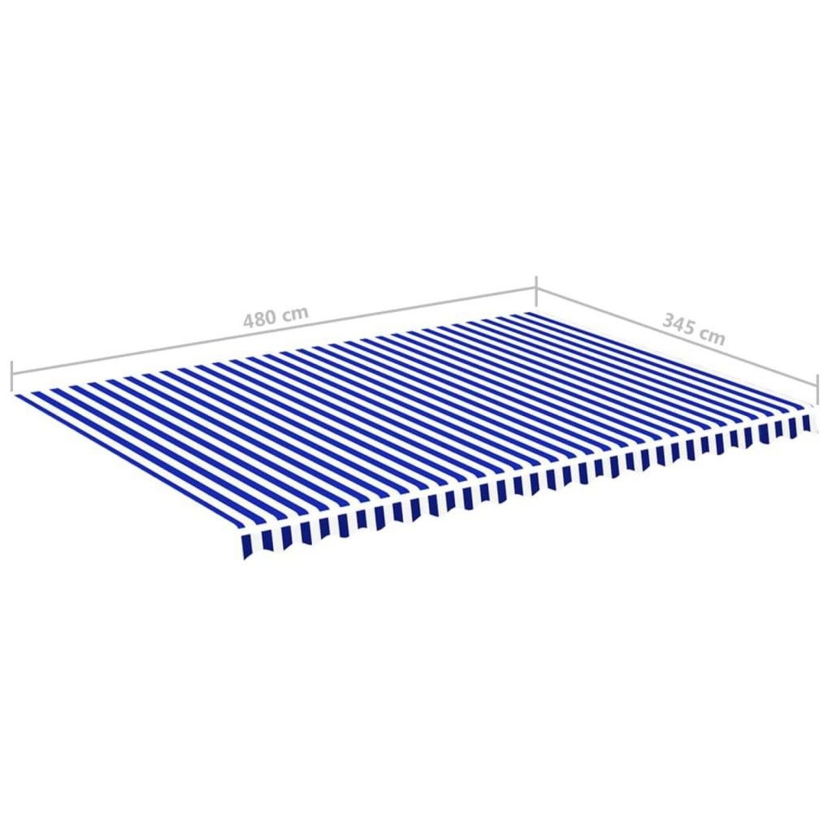 VIDAXL Tissu de remplacement pour auvent Bleu et blanc 5x3,5 m