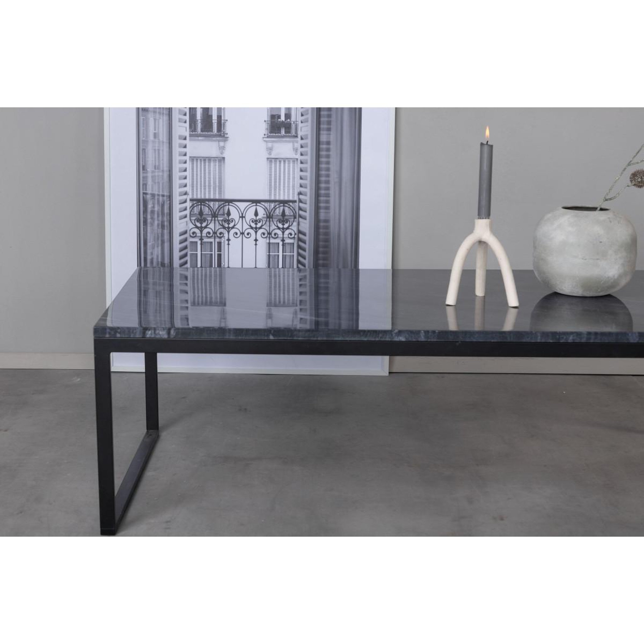 Voir la diapositive 5 : Paris Prix Table basse en marbre  estelle  120cm gris & noir