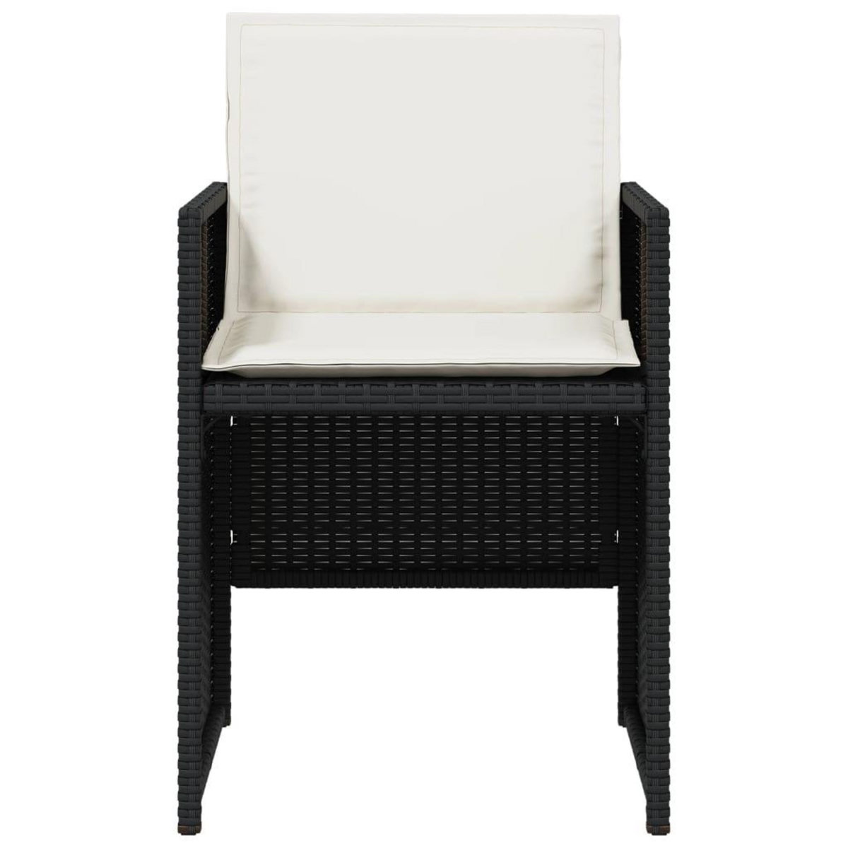 VIDAXL Ensemble a manger de jardin coussins 5pcs Noir Resine tressee