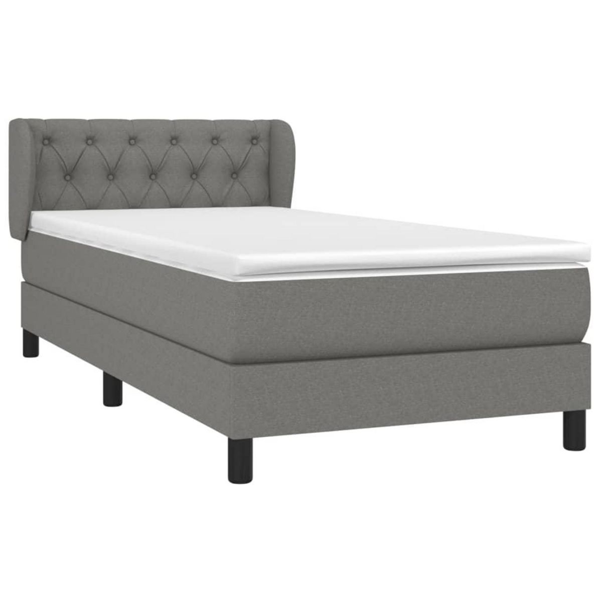 VIDAXL Sommier a lattes de lit avec matelas Gris fonce 80x200 cm Tissu