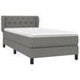 Voir la diapositive 3 : VIDAXL Sommier a lattes de lit avec matelas Gris fonce 80x200 cm Tissu
